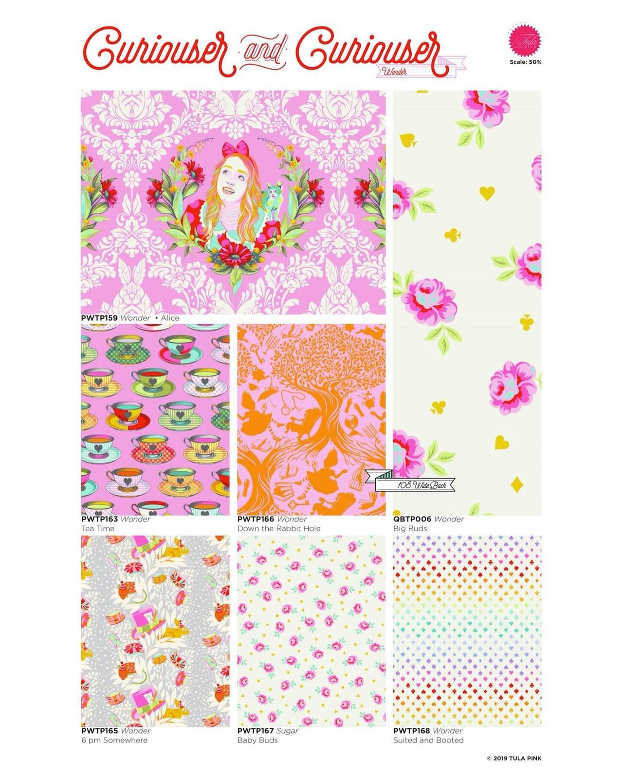  Tula Pink Curiouser and Curiouser Alice Wonder, Quilting Fabric  by the Yard : Arts, Crafts & Sewing