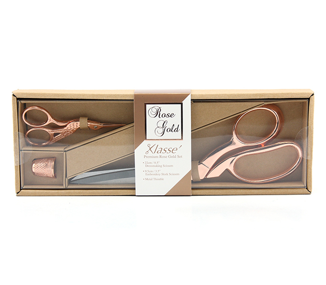 Klasse Premium Scissors Set Rose Gold 3PC