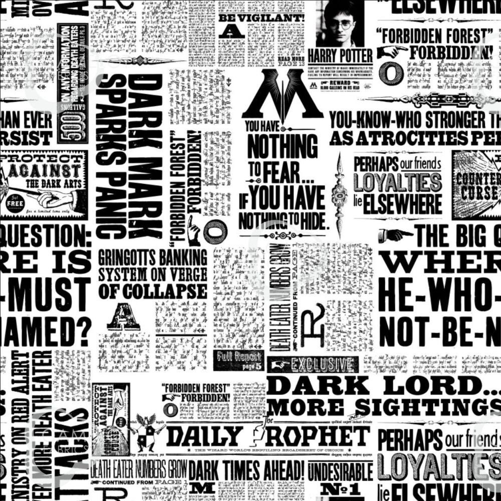 Постеры Гарри Поттер черно белые газеты