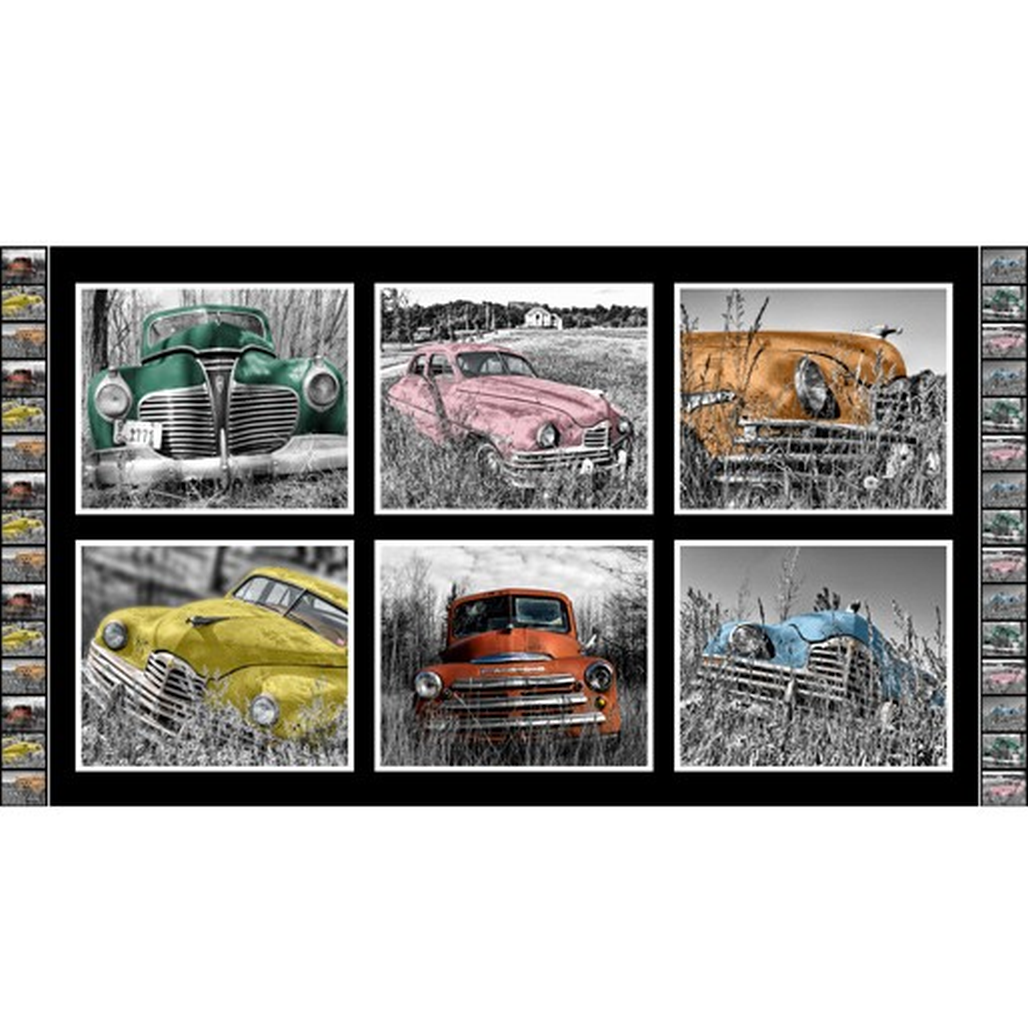 Rustic Relics Vintage Australian Cars Novelty Fabric-Quilting-Clothing ...