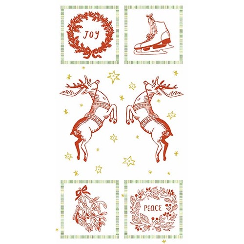 Good Cheer Reindeer Christmas Panel A-8711-MR