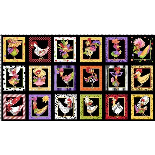 OOP Chicken Chique Panel Blocks Black  692-223