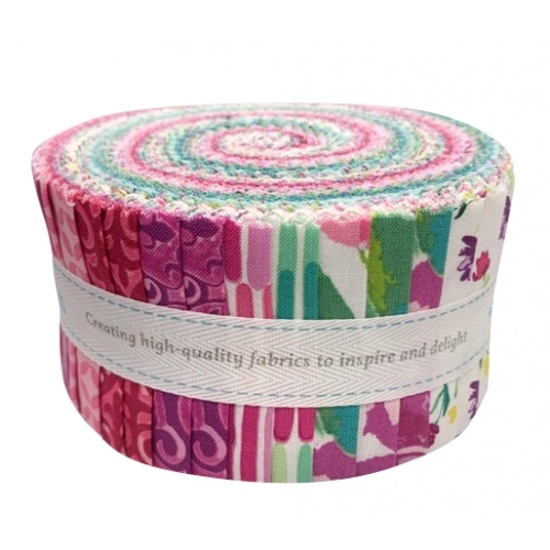 Jelly roll fabric strips for quilting and sewing