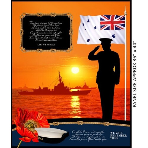 Fabric 2nd - Navy Australia Soldier Panel 90cm