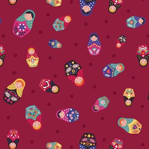 Little Matryoshka Russian Dolls Red LEA566 002 