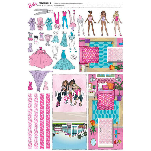 Riley Blake Barbie™ Girl Dream House Pack & Play Panel 12995