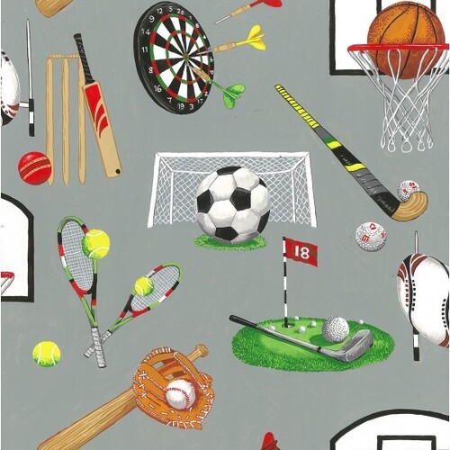 Fabric Remnant -	 Sports Day Novelty 77cm