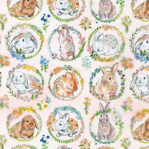 Super Sale Bunny Lane Wreaths Cameos Fabric 21654 96