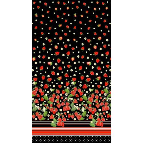 Fabric Remnant-  Strawberry Fields Forever Border 43cm