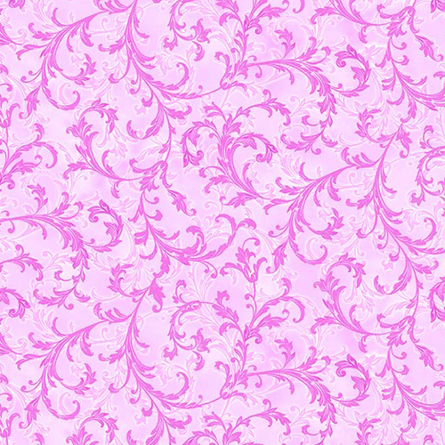 Michael Miller Hydrangea Dreams Spring Scrolls Pink CX11763-BLUS-D