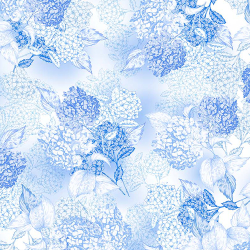 Michael Miller Hydrangea Dreams Toille Blue CX11762-DELF-D