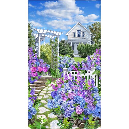 Michael Miller Hydrangea Dreams Spring Cottage 24" Panel