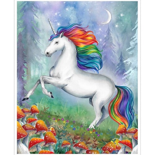 Enchanted Rainbow Unicorn Quilt Panel 81460-101