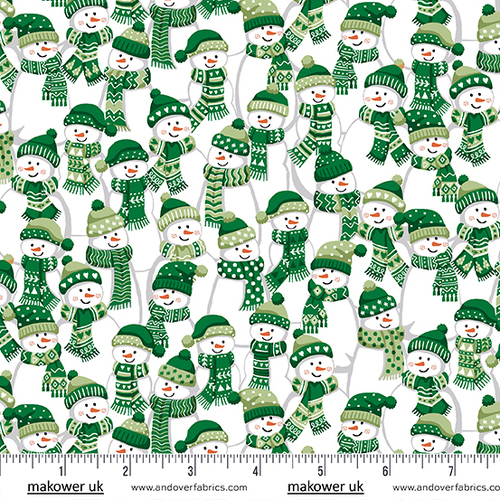Christmas Wishes Frosty Fellows Snowmen Green 035G