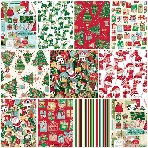 Christmas Wishes Santa Presents Fabric Bundle