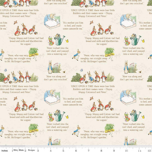 The Tale of Peter Rabbit Beatrix Potter Text Cream C14701
