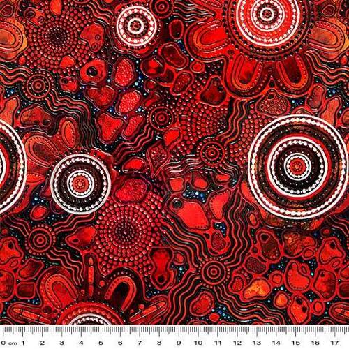 Fabric Remnant- Spirit of the Bush Aboriginal Art Ntia Warramparta 38cm