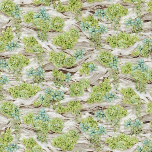 Fabric Remnant- Oasis Driftwood Garden Aloe 40cm