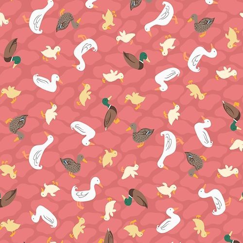 Super Sale Village Pond Ducks Pink Terracotta LEA451 003