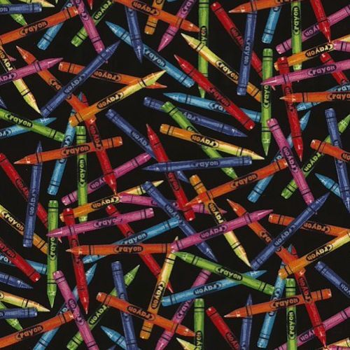 Super Sale Scattered Crayons Multi Black TTC1488 