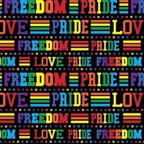 Super Sale Rainbow Freedom Pride Love Words Black FLLA-D069-Z