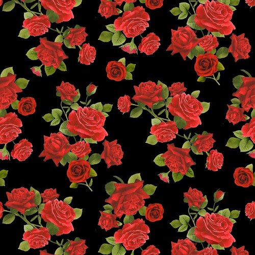 Super Sale Vintage Red Roses Black TTCD2204 