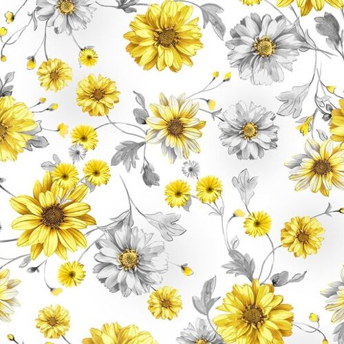 Super Sale Queen Bee Floral Yellow Grey TTCD1363 