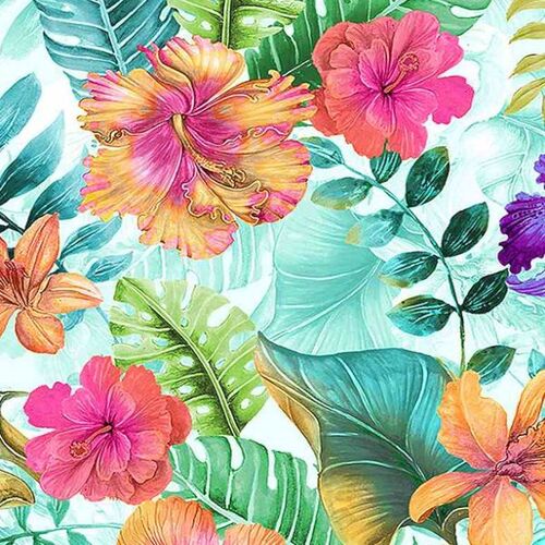 Super Sale Tropical Hibiscus Floral Multi TTC7222