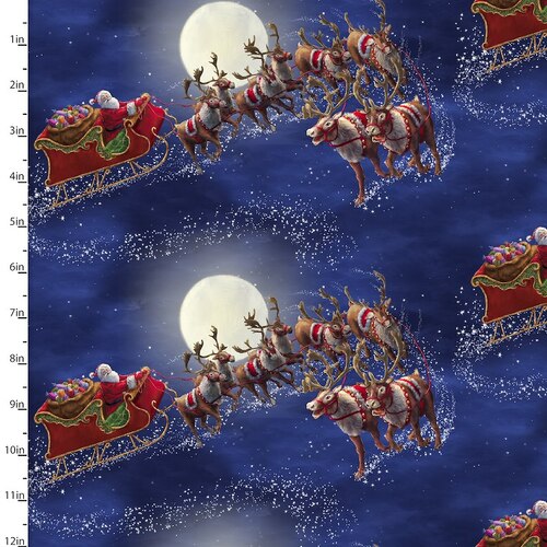 Super Sale Here Comes Santa Sleigh Reindeers Christmas FT20872
