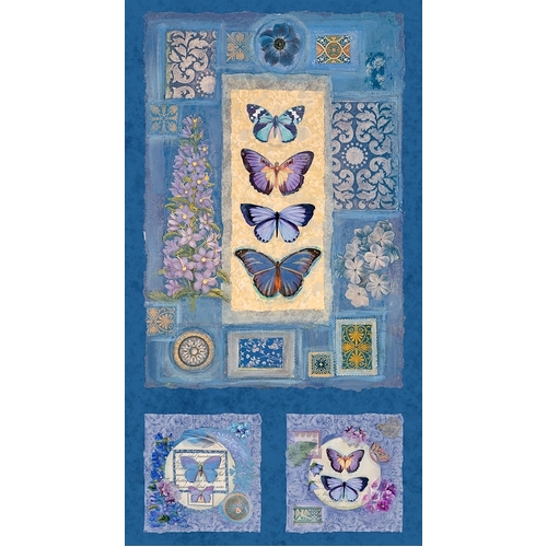 Super Sale Victoria Butterflies 24" Quilt Panel BQ2440P 077