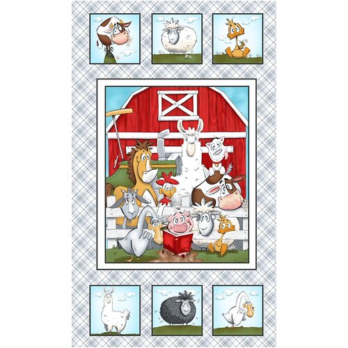 Super Sale Farm Animals Red Barn 24" Panel BQ6909P 091 