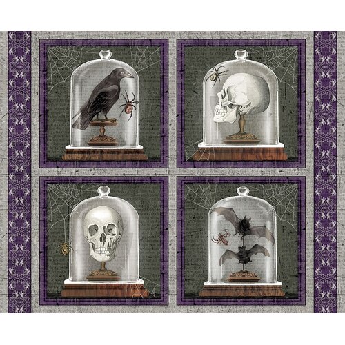 Super Sale Halloween Skull Raven Bats 36" Pillow Panel BQP2729 099 
