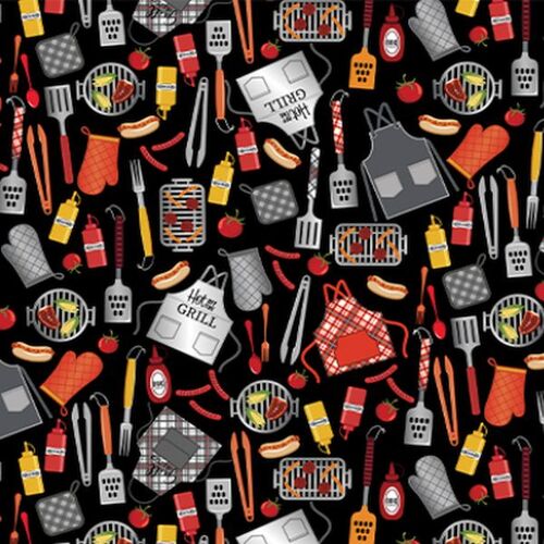 Chillin & Grillin BBQ Licensed to Grill Aprons Black 5512