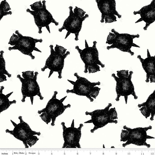 Fabric Remnant -	Goose Tales Scaredy Cats Toss 47cm