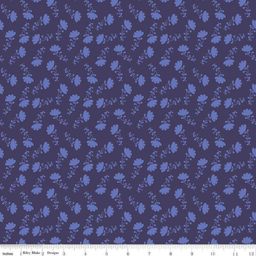 Fabric Remnant -	 Lucy's Garden Tonal Floral Plum 88cm