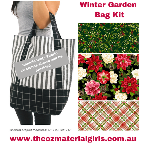 Winter Garden Poinsettias Grocery / Handbag KIT