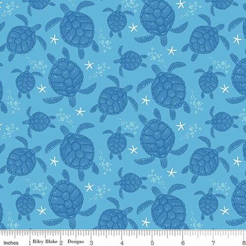 Riley Blake Free as the Ocean Turtles Blue C14802