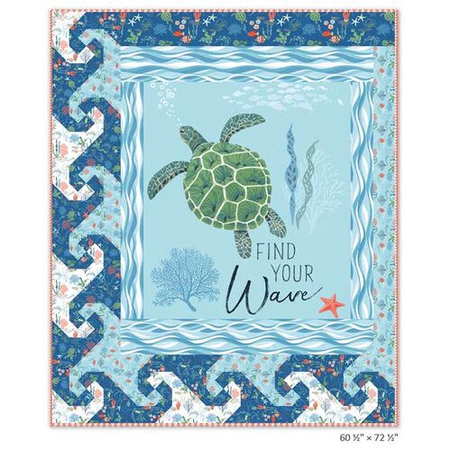 Riley Blake Free as the Ocean Find your Wave Turtle Quilt Kit