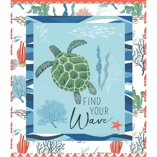 Riley Blake Free as the Ocean Turtle Panel Quilt Kit