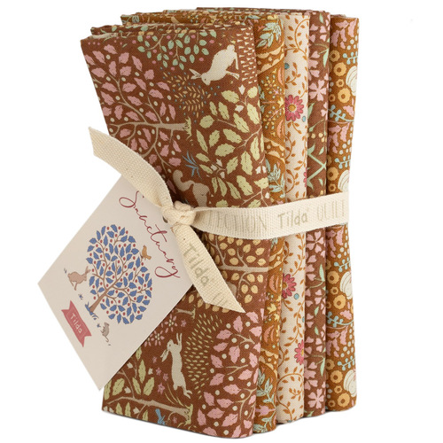 Tilda Sanctuary Floral Fat Quarter Fabric Bundle Caramel 300197