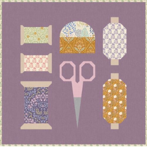 Tilda Sanctuary Make Do & Mend Cushions Kit - Eggplant