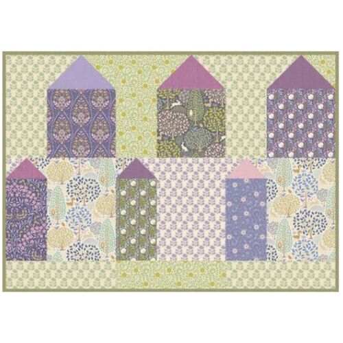 Tilda Sanctuary Patchwork Houses Cushion Kit Cool