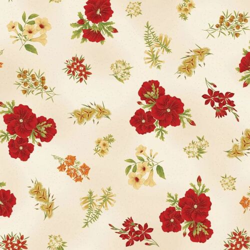 Under The Australian Sun Floral Red/Ivory 0017-1