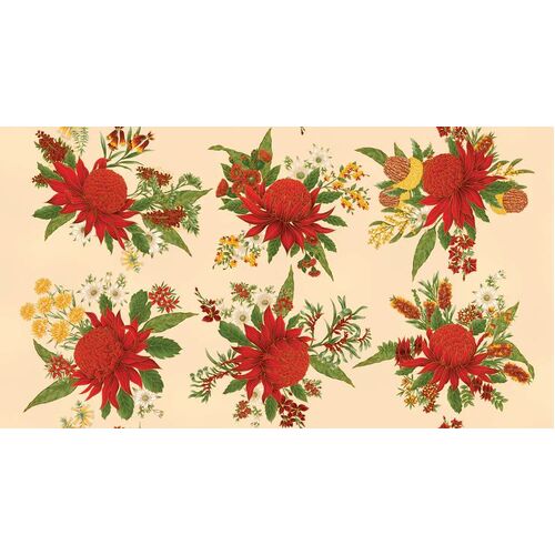 Under The Australian Sun Waratahs Red/Ivory 24" Panel 0024-1