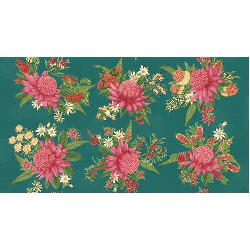 Under The Australian Sun Waratahs Teal/Pink 24" Panel 0024-14