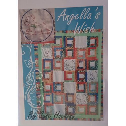 Angella's Wish Puppy Dog Stitchery Quilt Pattern 41" x 55" 