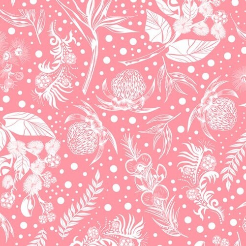 Fabric Remnant- Botanicum Bliss Aussie Wildflowers 82cm