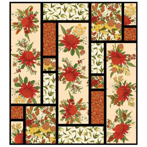 UTAS Southern Jewels Quilt Kit Red/Ivory