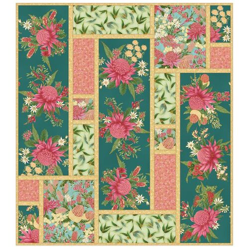 UTAS Southern Jewels Quilt Kit Teal/Pink