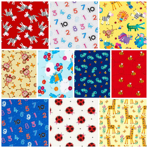 Numbers in the Jungle Animals Fabric Bundle